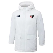 24-25 Sao Paulo White Hooded Windbreaker Fabric Cotton Coat #G260