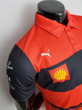 2022 Ferrari F1 Formula Red Short Sleeve Racing Suit (法拉利有领)