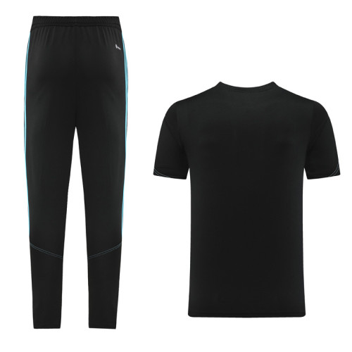 2023 AD02 Black Blue Short-sleeved Trouser Suit