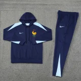 24-25 France Royal Blue Hoodie Tracksuit (卫衣套装)