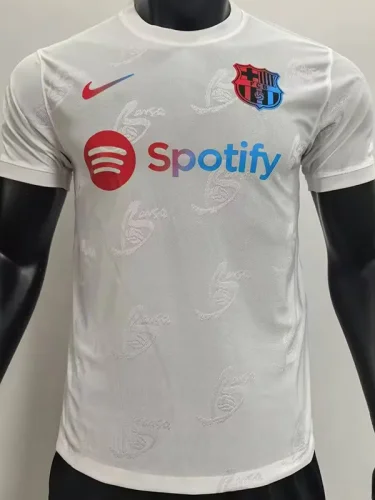 24-25 BAR White Casual style Player Version Training Shirts