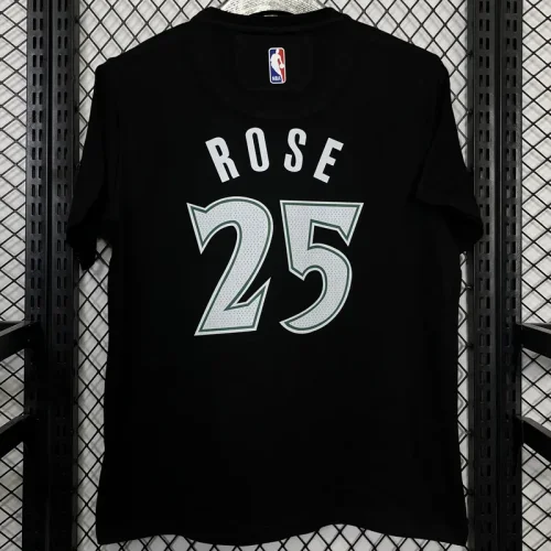 T178 Wolves ROSE #25 Black High Quality Casual T-Shirt