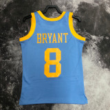 2002 LAKERS BRYANT #8 Light blue Retro Top Quality Hot Pressing NBA Jersey