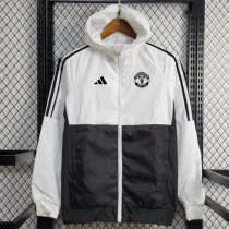 24-25 Man Utd White Black Windbreaker