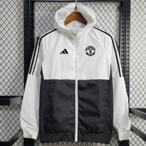 24-25 Man Utd White Black Windbreaker