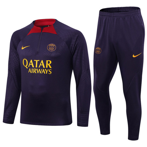 23-24 PSG Purple Half Pull Tracksuit (半拉链)