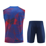 23-24 PSG Red Blue Tank top and shorts suit