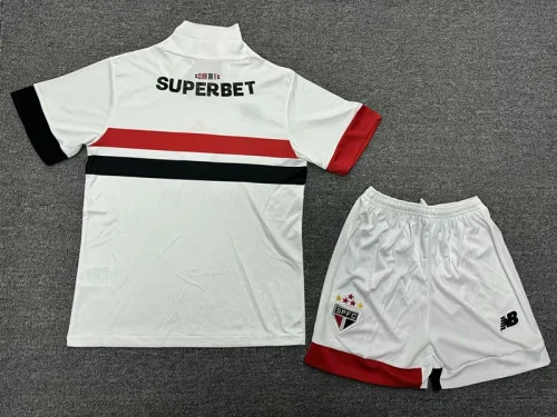 24-25 Sao Paulo Home Kids Soccer Jersey (带广告)