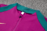 24-25 PSG Rose red Kids Half Pull Tracksuit (童装)(半拉链)