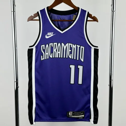 24-25 KINGS SABONIS #11 Purple Retro Top Quality Hot Pressing NBA Jersey(V领）