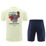 24-25 PSG Beige Training Short Suit (High Quality)纯棉纱