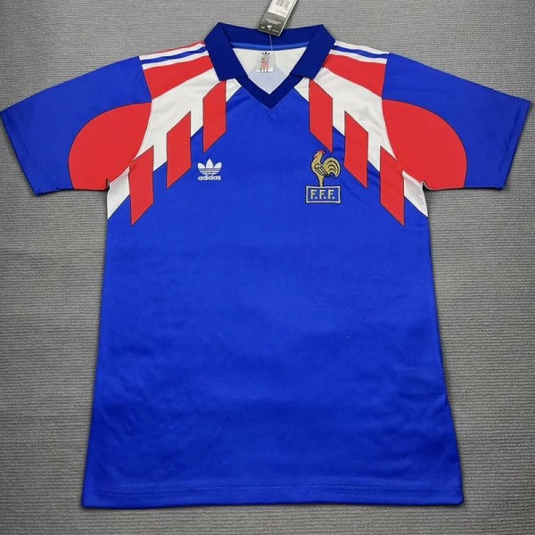 1990-1991 France Home Retro Soccer Jersey