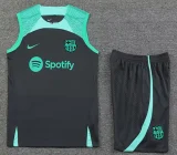23-24 BAR Green-Black Tank top and shorts suit