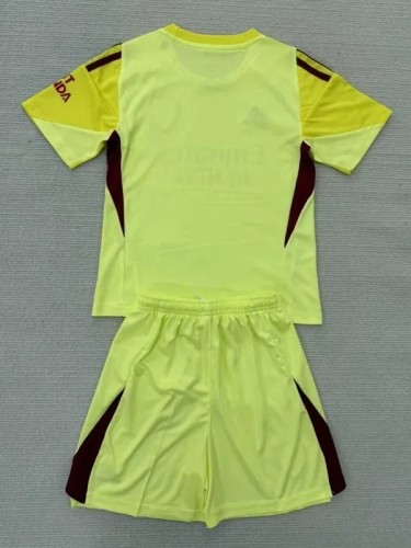 25-26 ARs Light Yellow GoalKeeper Kids Soccer Jersey