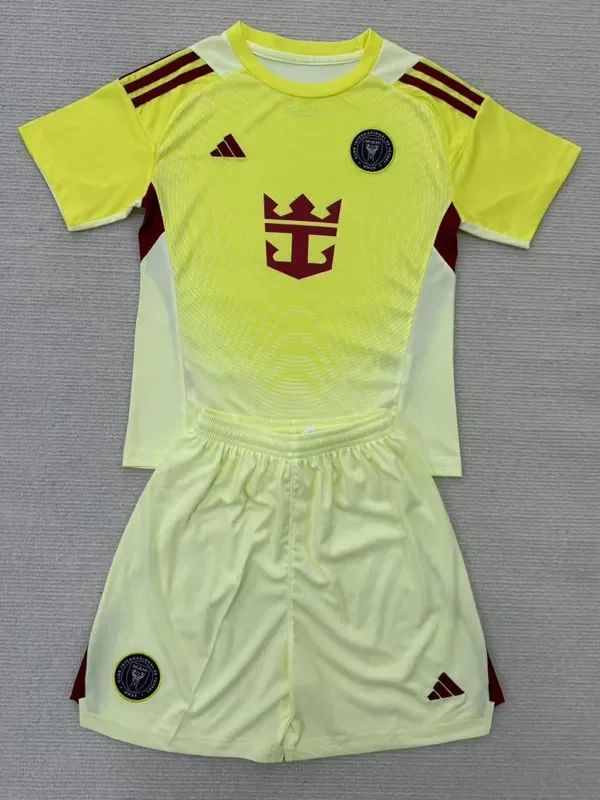 25-26 Inter Miami Light Yellow GoalKeeper Kids Soccer Jersey