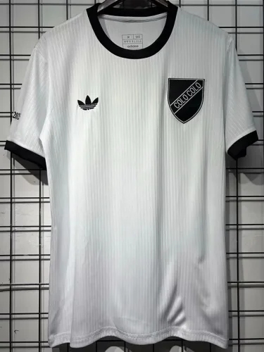 25-26 Colo-Colo 100th Anniversary White Fans Soccer Jersey*黑队标