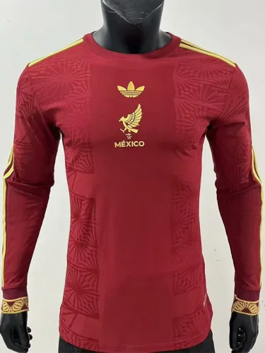 25-26 Mexico Gold Cup Red Long sleeve Player Version Soccer Jersey (长袖球员)