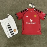 25-26 Man Utd Red Kids Soccer Jersey