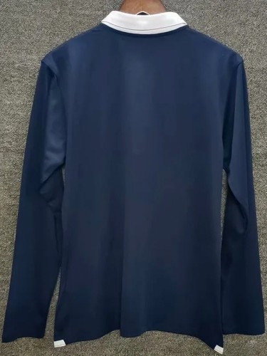 2014 France Home Long sleeve Retro Soccer Jersey (长袖)