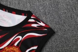 25-26 Man Utd Black red Tank top and shorts suit