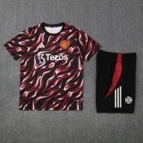 25-26 Man Utd Black red Training Short Suit