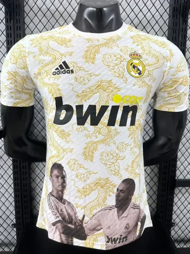 25-26 RMA White Yellow Special Edition Player Version Training shirts