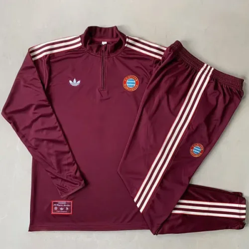 25-26 Bayern Deep Red Half Pull Tracksuit #B2512(半拉链)