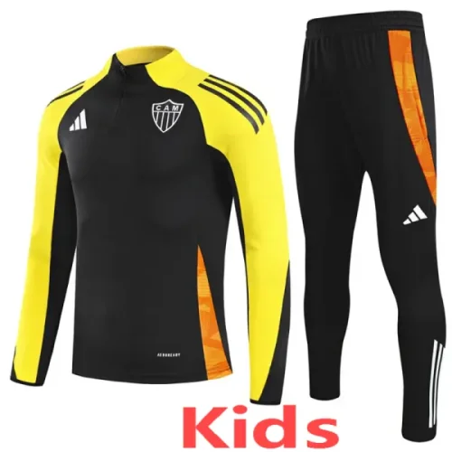 25-26 Atletico Mineiro Black Kids Half Pull Tracksuit (重装)(半拉链)