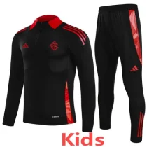 25-26 Internacional Black Kids Half Pull Tracksuit (童装)(半拉链)