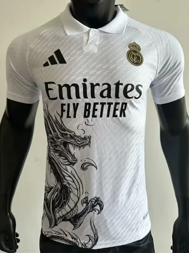 25-26 RMA White Special Edition Player Version Training shirts *龙(翻领)