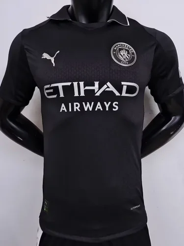 25-26 Man City Black Player Version Soccer Jersey