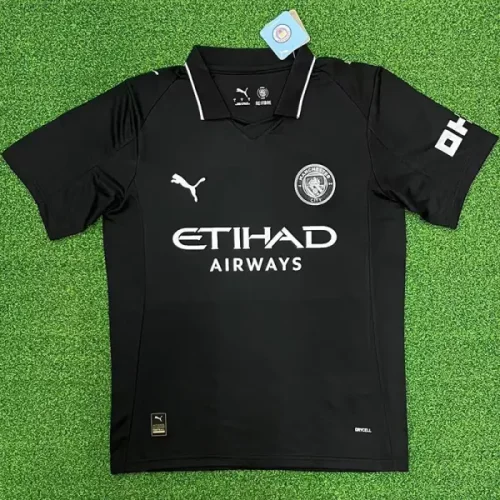 25-26 Man City Black Fans Soccer Jersey