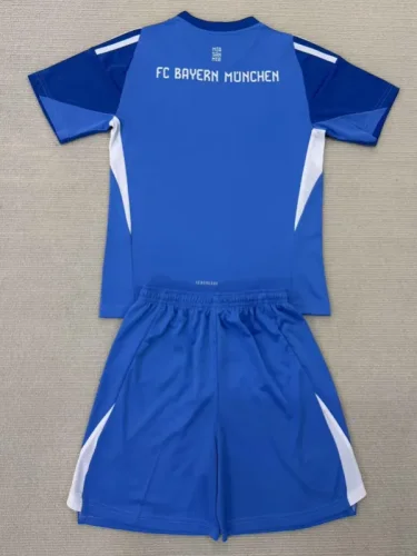 25-26 Bayern Blue Goalkeeper Kids Soccer Jersey