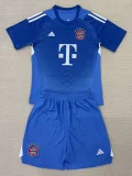 25-26 Bayern Blue Goalkeeper Kids Soccer Jersey