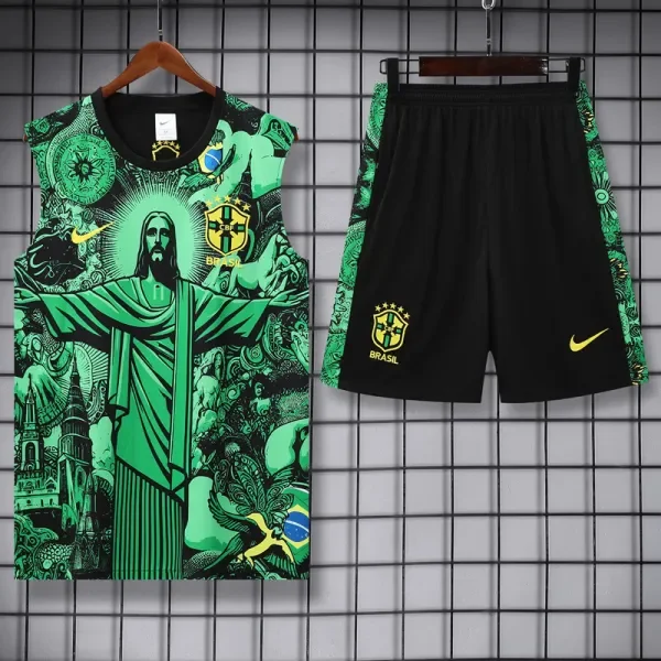 25-26 Brazil Green Tank top and shorts suit