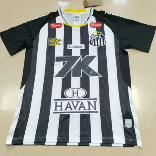 25-26 Santos FC Away Print Sponsor Fans Soccer Jersey