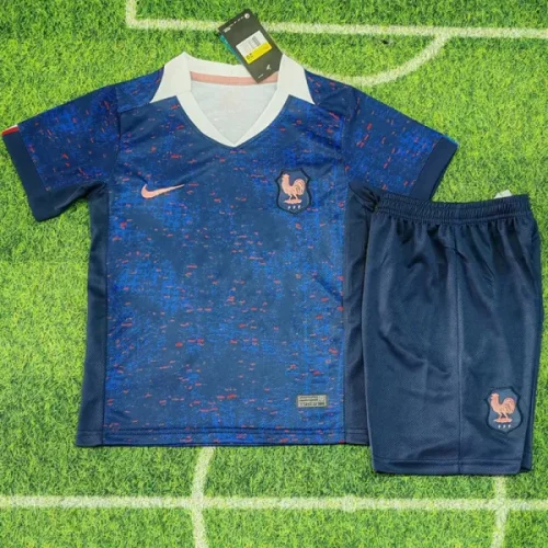 25-26 France W Home Kids Soccer Jersey
