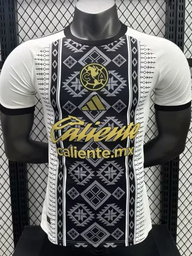 25-26 Club America White Black Player Version Soccer Jersey
