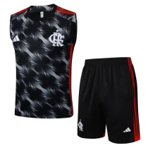 25-26 Flamengo Black Tank top and shorts suit #D2530
