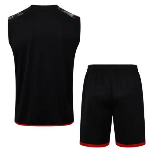 25-26 Flamengo Black Tank top and shorts suit #D2530