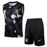 25-26 Corinthians Black Tank top and shorts suit #D2523