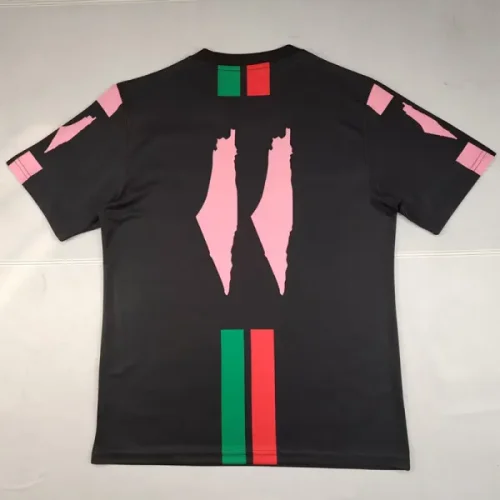 25-26 Palestina Black Training shirts (粉色广告)