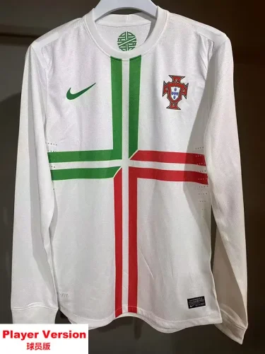 2012 Portugal Away Player Version 长袖球员Long Sleeve Retro Soccer Jersey