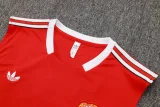 25-26 Man Utd Red Tank top and shorts suit #D2541