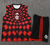 25-26 Flamengo Red Black Tank top and shorts suit #D2539
