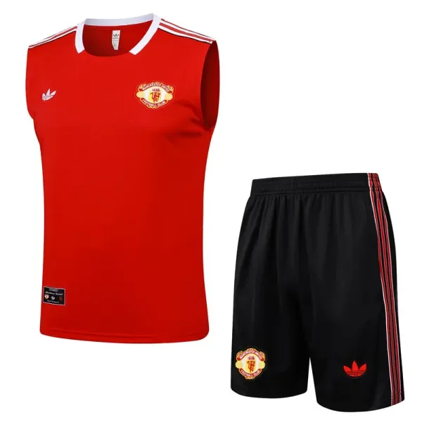 25-26 Man Utd Red Tank top and shorts suit #D2541