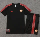 25-26 Man Utd Black Training Short Suit #D2535