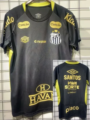25-26 Santos Fc Black Training Shirts (全广告)