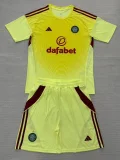 25-26 Celtic Yellow Goalkeeper Kids Soccer Jersey