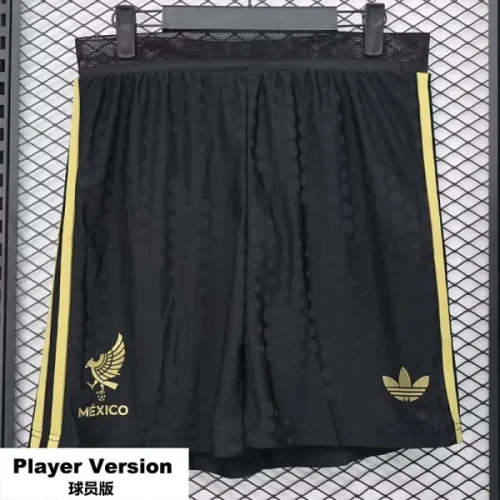 25-26 Mexico Gold Cup Black Player Version Shorts Pants (球员短裤)